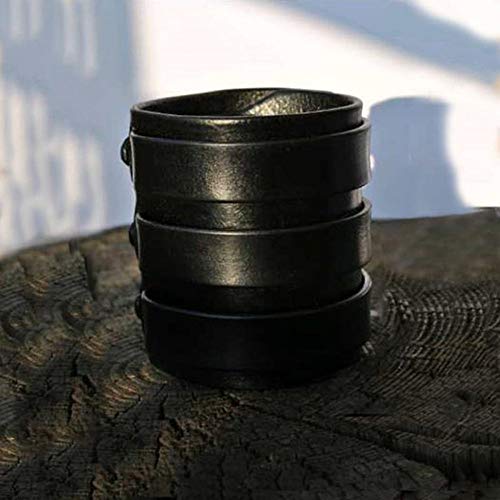 Turtledove Leather Triple Strap Cuff - Leather Wide Band - Medieval Wrap Gauntlet Wristband #TOP1