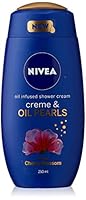 NIVEA Crème & Oil Pearls Shower Gel 250ml | Infused with Argan Oil and Sunflower Oil | Moisturising Body Wash | Cherry Blossom Scent | Gentle Cleansing Cream