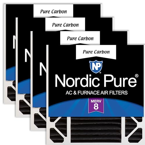 Image of Nordic Pure 20x20x5 Honeywell /Lennox Replacement MERV 8 Air Filter 4 Pack | Actual Size: 19 5 /8 x 19 7 /8 x 4 3 /8 Made in USA, Pleated HVAC Odor Filtration, Pet, Cooking & Household Smell Control