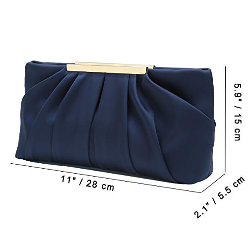 image for Charming Tailor Clutch Evening Bag Elegant Pleated Satin Formal Handba