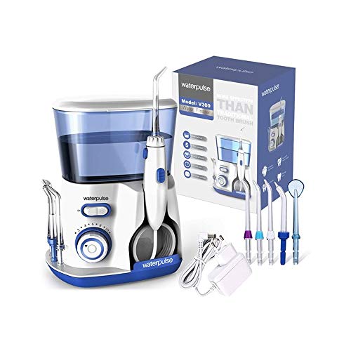 Irrigador Oral Fio Dental WaterPulse V300 em Cores, Bivolt, Limpeza profunda dentes combate gengivite 10 níveis pressão Potente, capacidade 800ml (Azul)