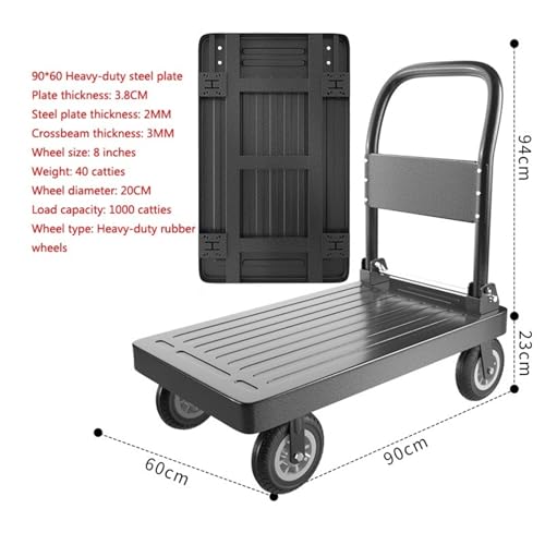 Carretilla Plataforma Plegable con Ruedas de Goma 8" miniatura 2