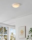 Eglo Ceiling Light Mars 1, Single-Flame Wall Light, Steel Ceiling Lamp, Colour: White, Glass: White Frosted with Rose Pattern, Socket: E27 - Image 3