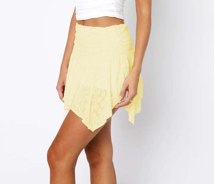 Womens Ruffle Mini Skirt Low Rise Lace Slip Skirt Flowy Asymmetrical Underskirt Lingerie Short Skirts3