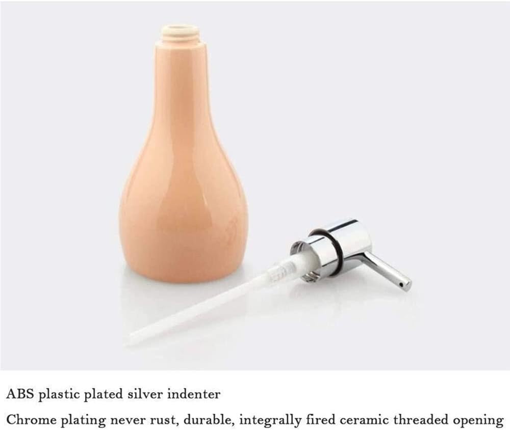 Soap Dispenser Lotion Bottle Liquid Dispenser Soap Dispenser Ceramics Bottles With Elegant Pump Top Bathroom Empty Shampoo Bottles Lotion Dispenser Liquid Soap Dispenser ( Color : Onecolor , Size : 40