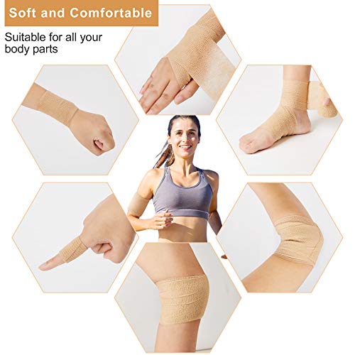 Self Adhesive Bandage Tape (3 Inches X 5 Yards), 8 Pack Elastic Cohesive Bandage Medical Wrap For First Aid, Sports, Wrist & Ankle #TOP4