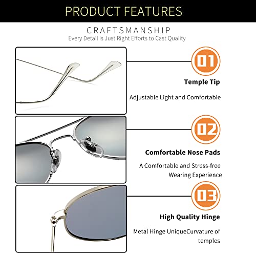 Image of grey jack Polarized Aviator Sunglasses lightweight Stylish Glasses for Men Women UV Protection S110102