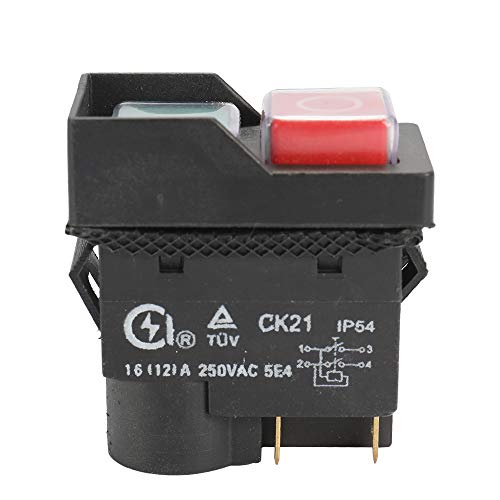 KKmoon 250V Interruptor de seguridad universal CK21B / 250V, a prueba de agua y polvo Interruptor electromagnético para máquina de molienda