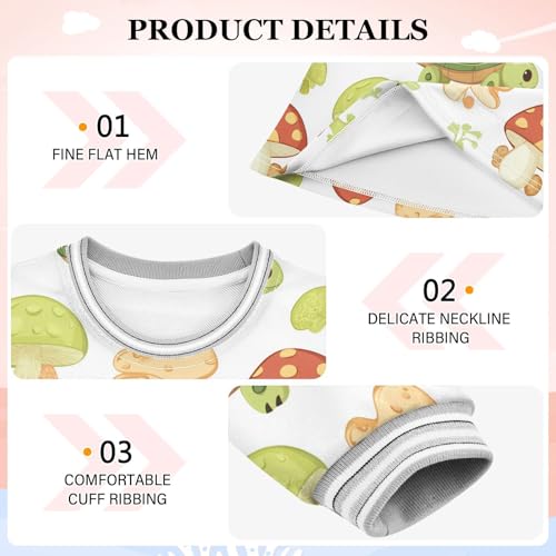 Mushroom Turtle Girls Dresses Long Sleeve Sweatshirt Dress for Girls Winter Toddler Casual A Line Dresses Size 2-8T3