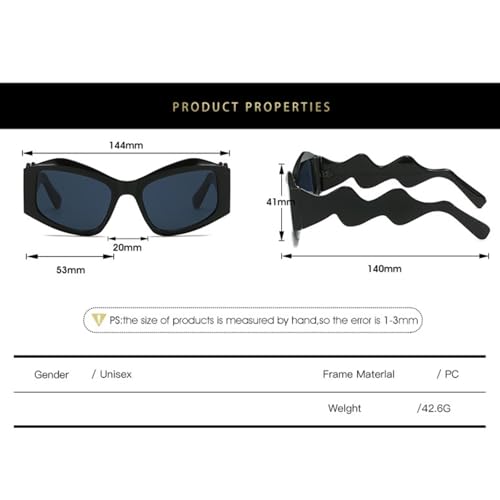 Curved Legs Sunglasses Women Punk Vintage Shades Luxury Uv4002