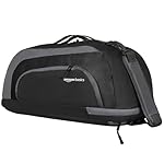 Amazon Basics Polyester Gym Duffle Bag with Shoe Compartment | 3-in-1 Versatile Bag for Gym, Travel, and Sports | Detachable Shoulder Strap | for Men & Women | 31L (Black Grey)