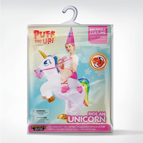 Disfraz inflable infantil de unicornio con luz miniatura 7