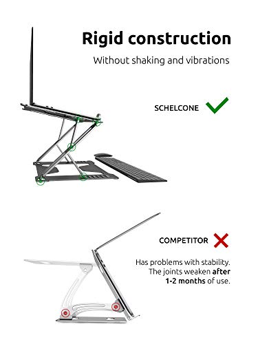 2023 Laptop Stand – Lightweight & Durable Metal Design - Aluminum Foldable Portable Computer Stand - Ergonomic Laptop Holder - Multi-Angle Notebook Riser – For All Laptops 11-17” (Space Grey) #TOP3