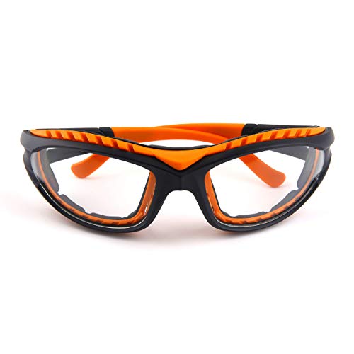 Onion Goggles Tear Free - Anti Fog - Anti Scratch - One Size Fit All - Stylish Orange Glasses for Cutting and Cooking - Onion Mask Cooking Goggles