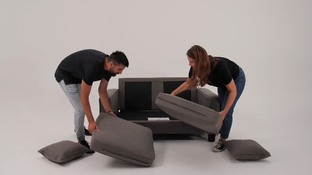 Sillón con brazos peluche beige miniatura 7