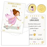 Schnullerfee Geschenk Set, Schnullerfee Brief + Schnullerfrei Urkunde + Schnullerfee Aufkleber + Schnullerfee Münze, Schnullerfee Geschenk Andenken Schnuller Abschiedsgeschenk, Geschenke für Mädchen
