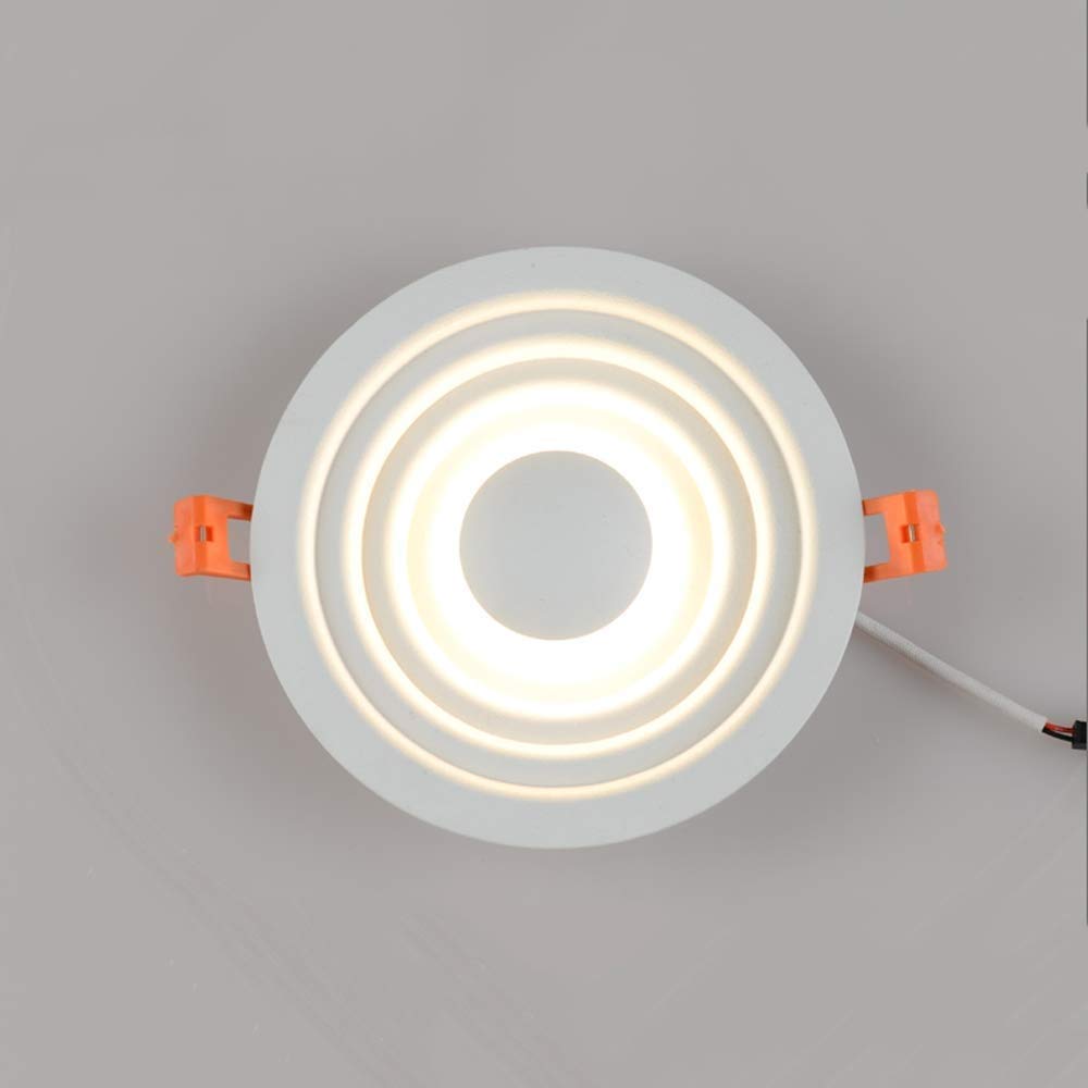 Kreatywna Okrągła Lampa Sufitowa Led 6W/12W Do Użytku Domowego, Do Wnętrz, Aluminiowa, Akrylowa, Wpuszczana, Do Wpuszczania, Dekoracyjna, Do Oświetlenia Punktow(Ciepłe Światło-12W)