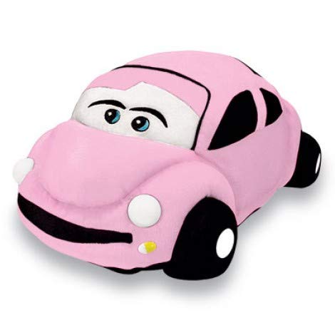 Almofada Carro de Pelúcia Rosa 50 cm Antialérgico