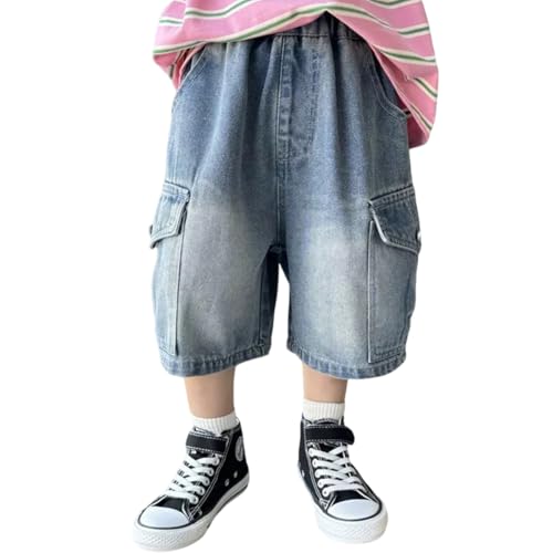 Short Cargo en Jean Garçon Baggy de 3 à 15 Ans