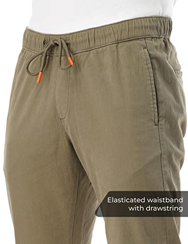 Image of FYLTR Men's Taper Fit Stretch Cotton Joggers with Elasticated Waistband & Drawstrings