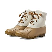 Sperry Women's Saltwater Rain Boot, Cream Leather, 6