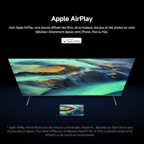 XIAOMI TV F Pro 32, 81 cm (32 Pouces), QLED, Smart TV, Fire OS7, Contrôle Vocal Alexa, Dolby Audio™, DTS Virtual:X, DTS-HD, Compatible avec Apple AirPlay