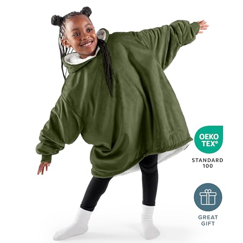 Image of Bare Home Wearable Blanket Hoodie - Soft Plush Sherpa - Warm and Cozy - Oversized Wearable Blanket