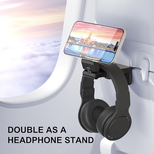 Perilogics Airplane Phone Holder for MagSafe. Universal Phone Mount for Long Flight Airplane Travel Essentials, Cruise Must Haves. Ideal Travel Accessory for Vacation and Content Creators (Black) by Perilogics - Image 2
