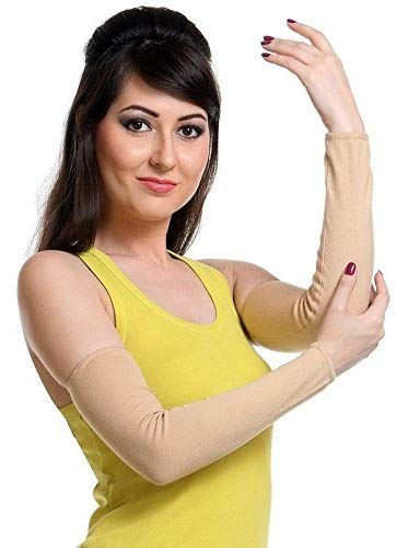 PinKit Womens Skin Colour Fingerless Protective Summer Gloves (Pack of 1 Pair) - Beige-image-45