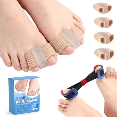 4 Pcs Correcteur Hallux Valgus et Écarteur Orteil+1 Pcs Bande d'Exercice, Séparateurs D'orteils Orthese pour Chevauchement Orteil, Redresseur D'orteil,...