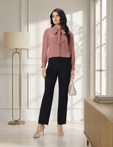 Image of Symbol Premium Women's Polyester Bow Tie Top (Regular Fit | Solid | Desk-to-Dinner) (Available in Plus Sizes)