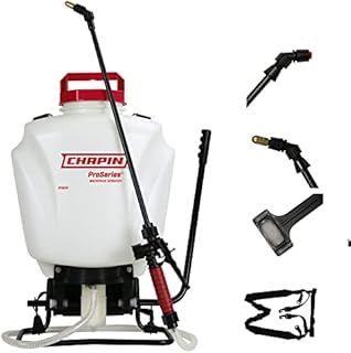 CHAPIN 61800 4Gal Backpack Sprayer with Adjustable and Fan Nozzle , 4-Gallon, Translucent White