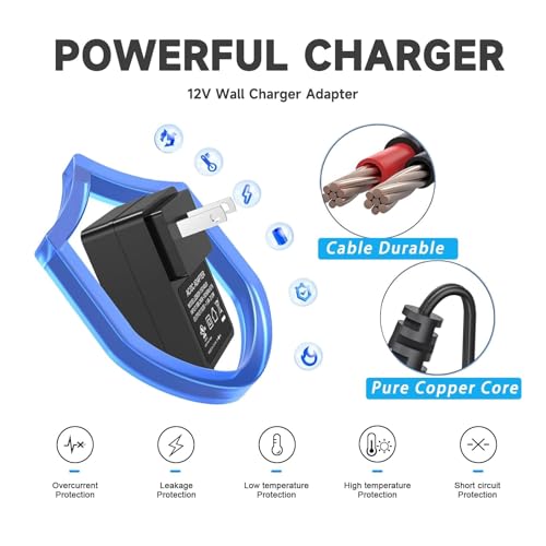 Image of 12V Adapter for Audio Technica Turntable Charger Power Cord for Audio-Technica AT-LP60X AT-LP60X-BK AT-LP60X-BW AT-LP60XBT-RD AT-LP120XUSB-BK Direct-Drive Turntable Record Player Power DC Adapter