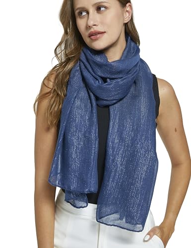 PANTONIGHT Women's Fashion Scarf Sparkling Evening Shawl Lightweight Wedding Shawl Head Scarf and Wraps for Party (2702)2