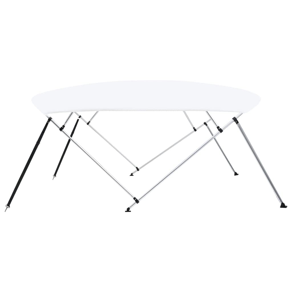 Bimini pour Bateau, Bimini Top Taud de Soleil Auvent Bimini à 4 arceaux Blanc 243x(230-244) x137 cm Bimini pour Bateau, Bimini Top Taud de Soleil Auvent Bimini à 4 arceaux Blanc 243x(230-244) x137 cm