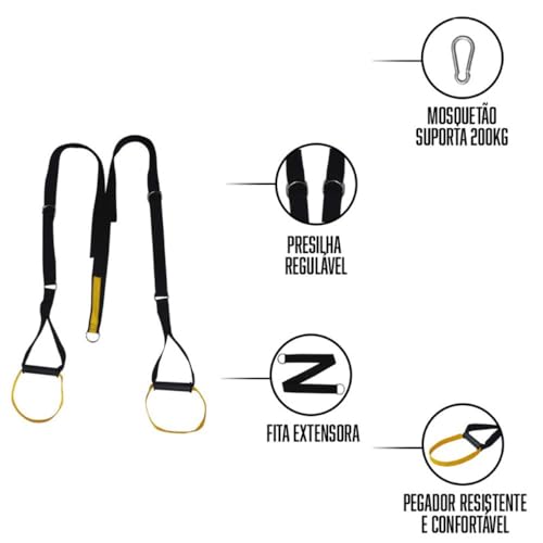 Fita de Suspensão TRX Treinamento Funcional Profissional Ajustavel Pilates Pilates Yoga Fisioterapia