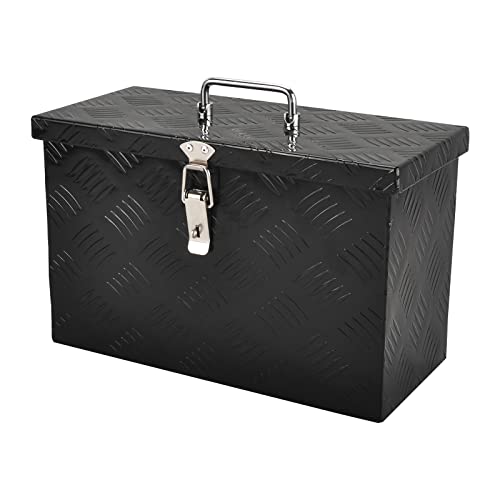 16 Inch Aluminum Truck Tool Box with Lock, 16x7.5x10, Black