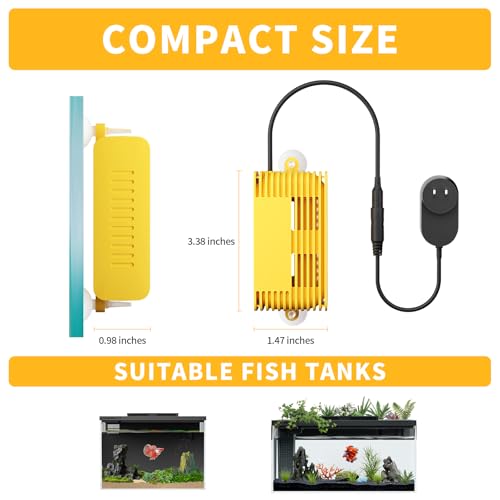 Image of ERAARK 20W 100W Small Submersible Aquarium Heater, Constant Temperature 77℉, Betta Fish Tank Heater Suitable for Saltwater and Freshwater, 5 /10 /20 Gallon Fish Tahk (20W)