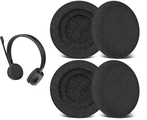 SOULWIT 4Pcs Replacement Earpads for Jabra Evolve 65(65UC/65MS) 20(20SE/20UC/20MS) 30(US/II) 40(UC/MS) Headsets Soft and Durable Sponge Ear Pads Cushions with High-Density Foam - Black