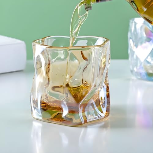 Image of Premium Brown 300 ML Water & Juice Drinking Glasses Set of 6 Vintage Glassware Set for Juice, Cocktail, Mocktail,Whisky All Beverages Everyday Uses for Gift (6, MT-30)