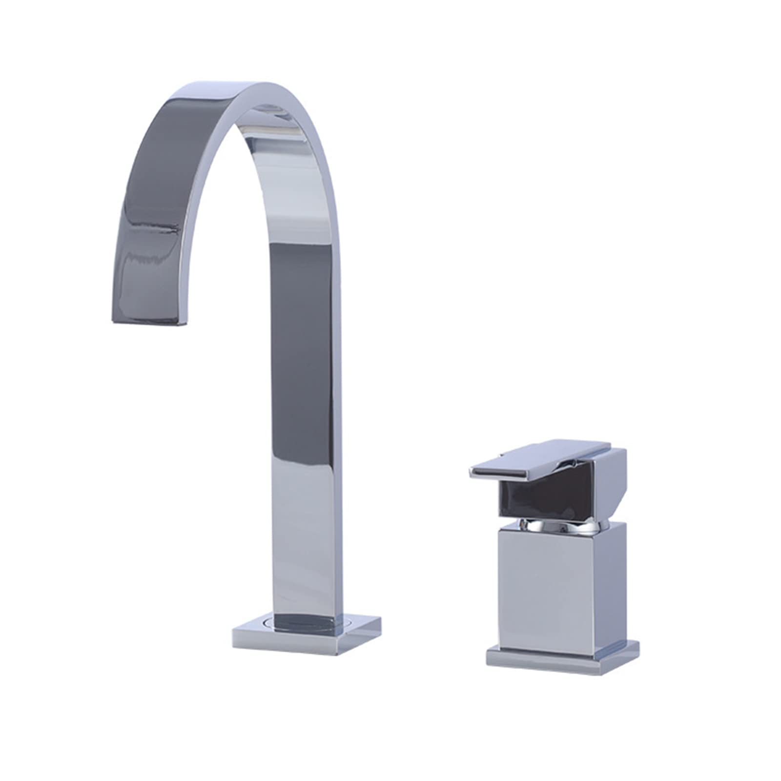 SFJSFIMQ Waterfall Bathtub Faucet 2 Hole Roman Tub Faucet Trim Kit Deck Mount Bath Tap Brass Chrome Single Handle Waterfall Tub Filler Bathroom Faucets