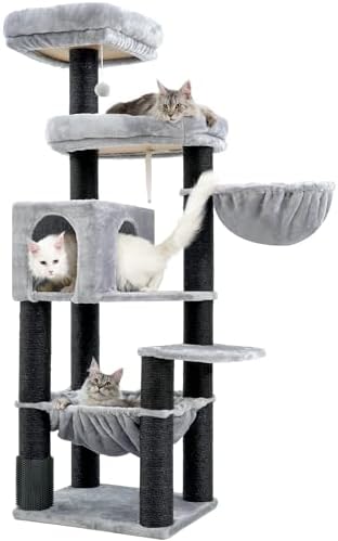 Hey-brother Árbol rascador XXL para gatos Maine, 168 cm, para gat...
