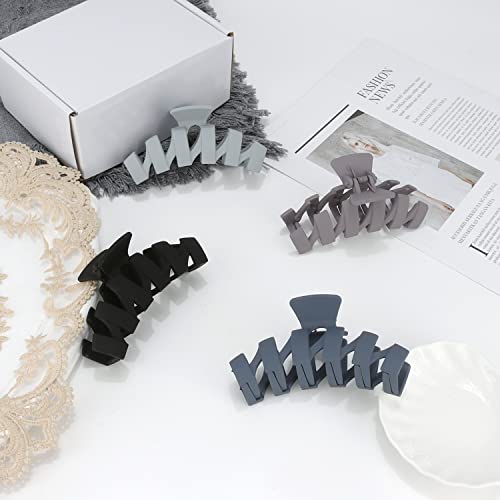 Supoo 4Pcs Hair Clips 4.7" Big Hair Claw Clips Variety Pack Claw Clips For Thick Hair Strong Hold Claw Hair Clips Jaw Clips Cute Large Hair Clips For Curly Hair Aesthetic Hair Styling Accessories #TOP4