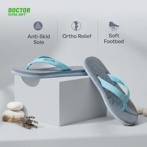 Image of DOCTOR EXTRA SOFT Women's Soft Slippers & Flip Flops, Orthopedic Cushioned Footbed, Lightweight Shock Absorbing Anti-Skid Comfortable Ladies Footwear for Walking, Home, Bathroom & Everyday Wear D-05