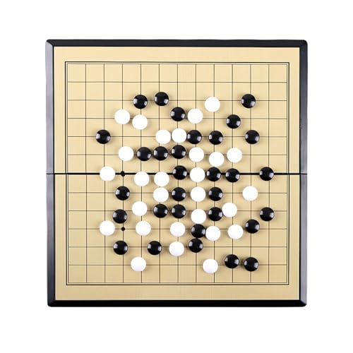 Apk i bc Juego de Go, Tablero de ajedrez magnético Plegable, portátil, Resistente al Agua y al Desgaste, Ideal para Juegos Casuales.(Yellow,A)
