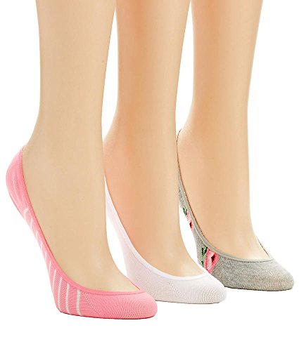 Hot Sox Rose Floral Liner Socks 3-Pack, One Size, Assorted