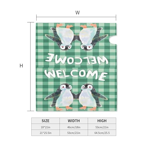 Image of Dujiea Cartoon Penguin Welcome Mailbox Wrap, Waterproof Magnetic Post Box Cover, Standard Size 21 inchX 18 inch Garden Yard Outside Farmhouse Home Decor