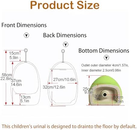 High Efficiency Yellow Wall-Mounted Urinal Screen for Kids, Manual Flush Valve Ceramic Trough, Ideal for Bar, Bathroom, Hotel, and Shop Use.