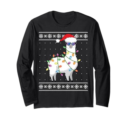 Alpaca Christmas Tree Funny Ugly Christmas Sweater Langarmshirt