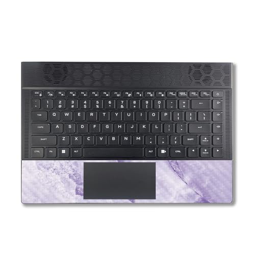 Image of MightySkins Carbon Fiber Skin Compatible With Alienware X14 R2 (2023) Full Wrap Kit - Round Amethyst | Protective Durable Textured Carbon Fiber Finish | Easy To Apply & Change Styles | Made in the USA